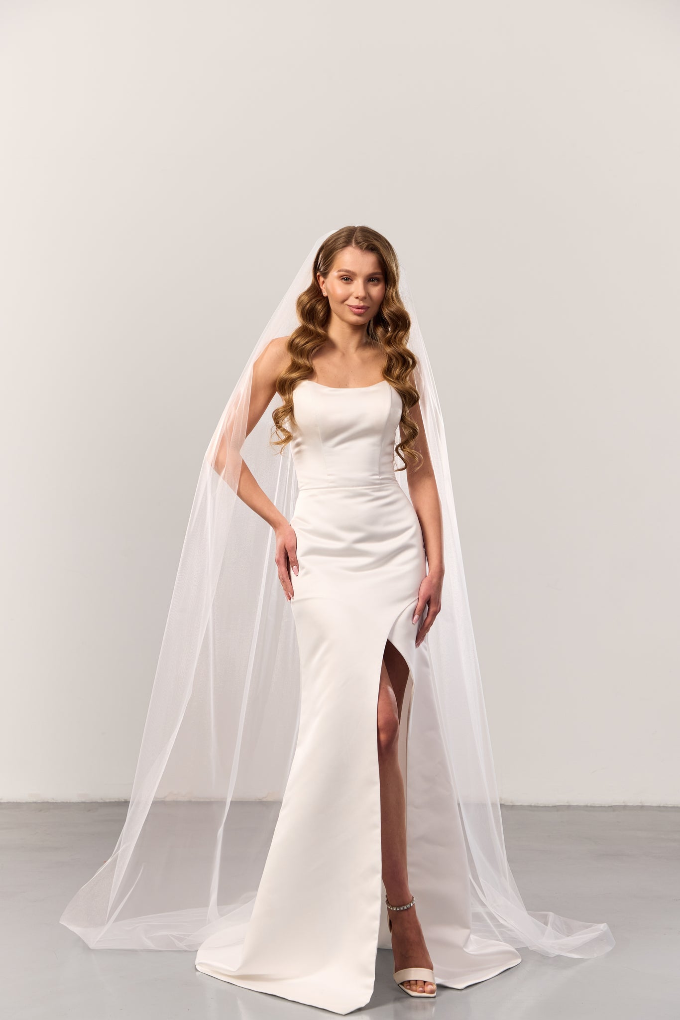 Cathedral Wedding Veil Long Plain Bridal Veil 1