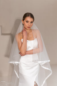 Satin edge veil 2