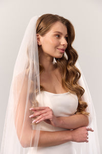 Cathedral Wedding Veil – Long Plain Bridal Veil, Soft Tulle Classic Veil for Bride
