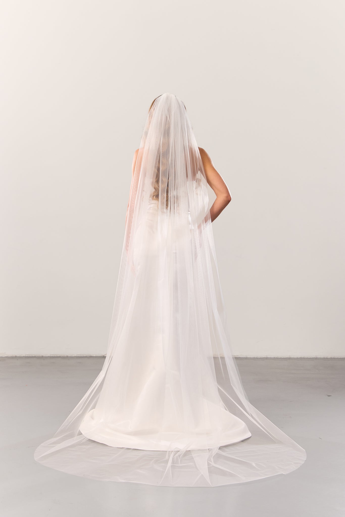 Cathedral Wedding Veil – Long Plain Bridal Veil, Soft Tulle Classic Veil for Bride