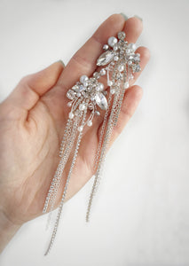 Crystal silver bridal earrings