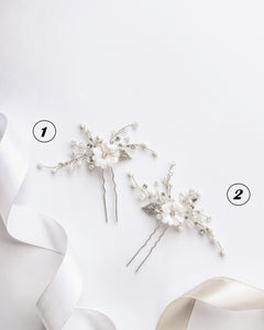 Crystal floral wedding hair pins