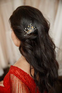Black gold bridal hair comb