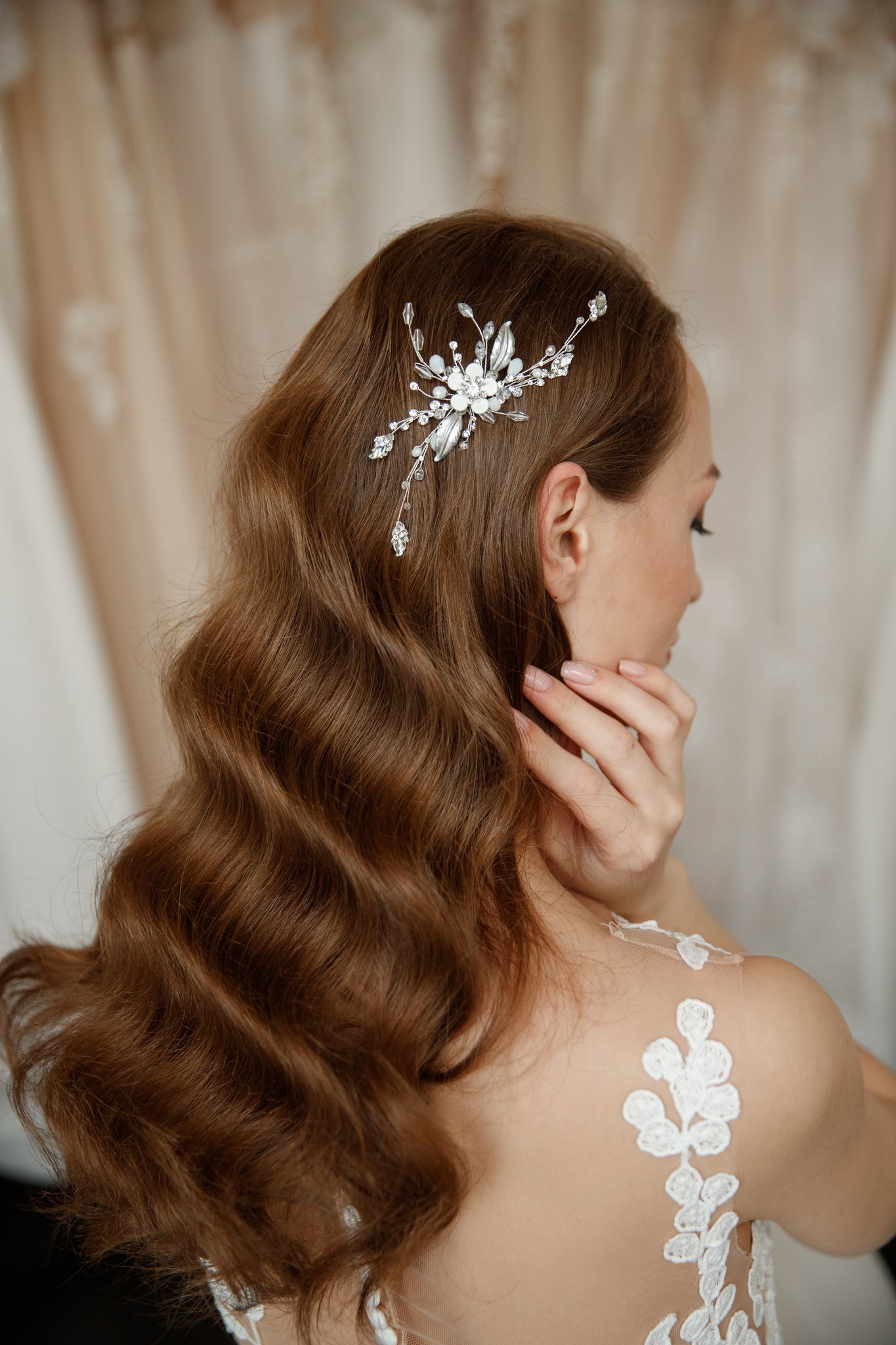 Bridal floral hair piece