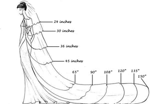 Different sizes pearl wedding veil