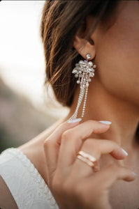 Crystal silver bridal earrings