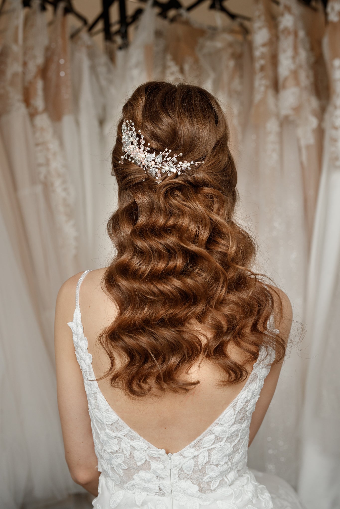 Rustic wedding hair comb