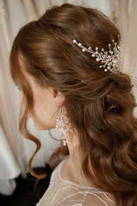 Crystal silver wedding hair comb