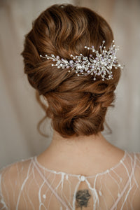 Light pink crystal bridal hair vine