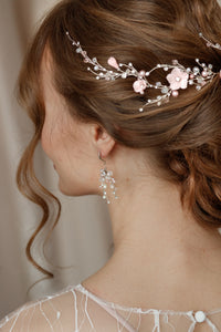 Blush flower bridal hair piece