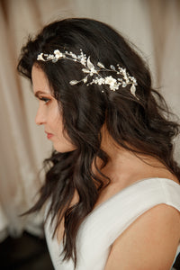 Ivory flower bridal hair vine