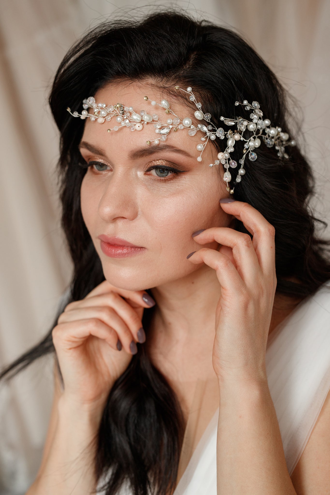 Pearl bridal hair jewelry