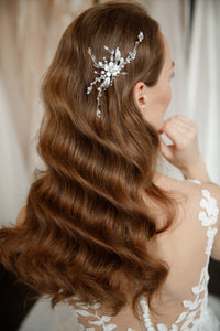 Bridal floral hair piece Wedding hair comb
