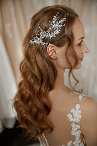Blue crystal bridal hair pins