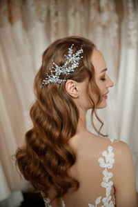 Blue crystal bridal hair pins