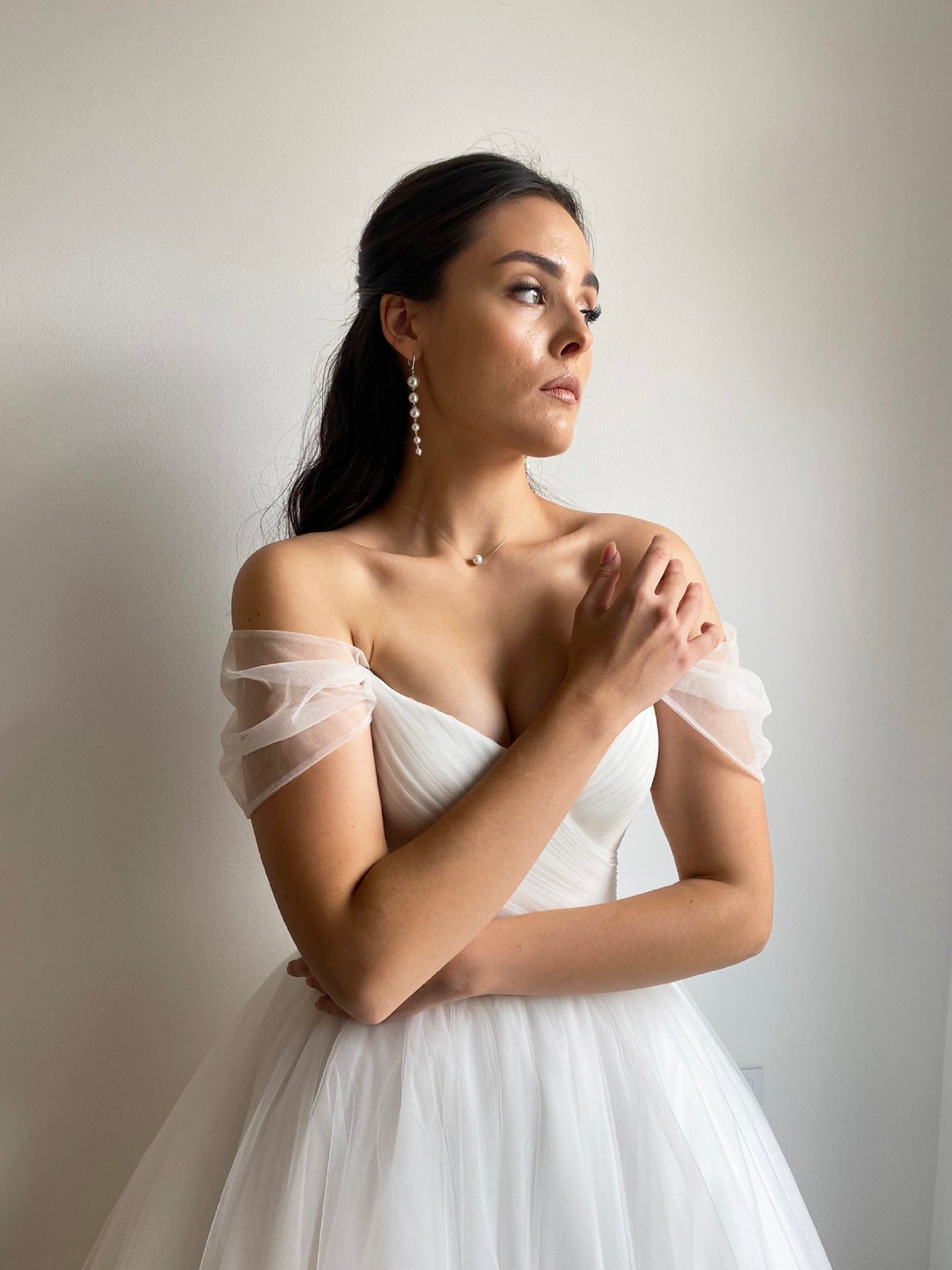 jewelry for off the shoulder dress Pearl bridal jewelry Set Set