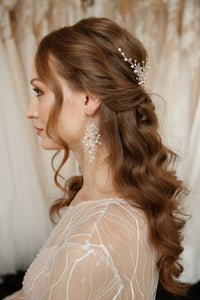 Crystal silver wedding hair comb