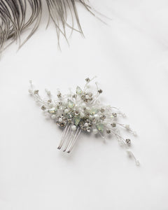 Opal crystal bridal hair comb