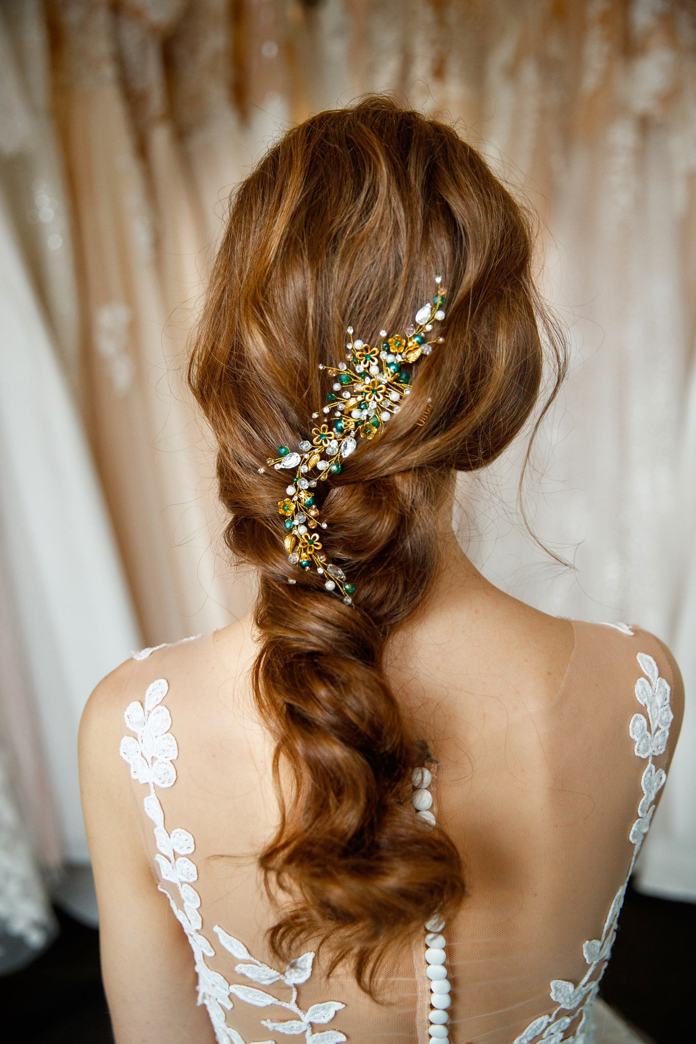 Rose gold hair comb