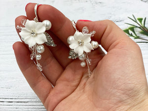 flower bridal earrings