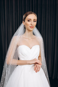 Pearl wedding veil