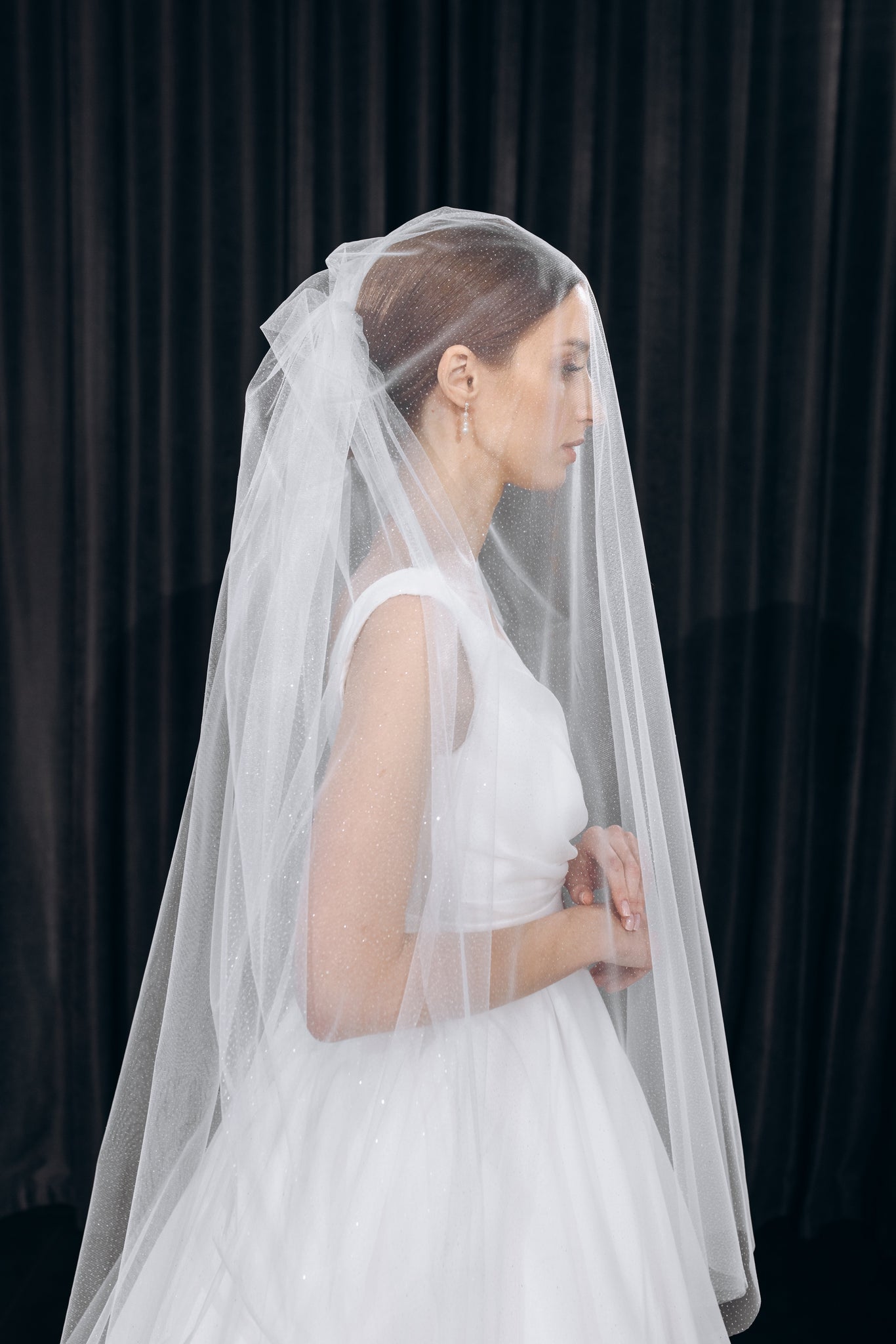 Double tier wedding veil sparkle