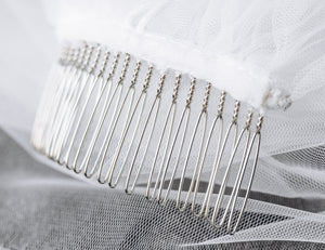 Cascading simple wedding veil